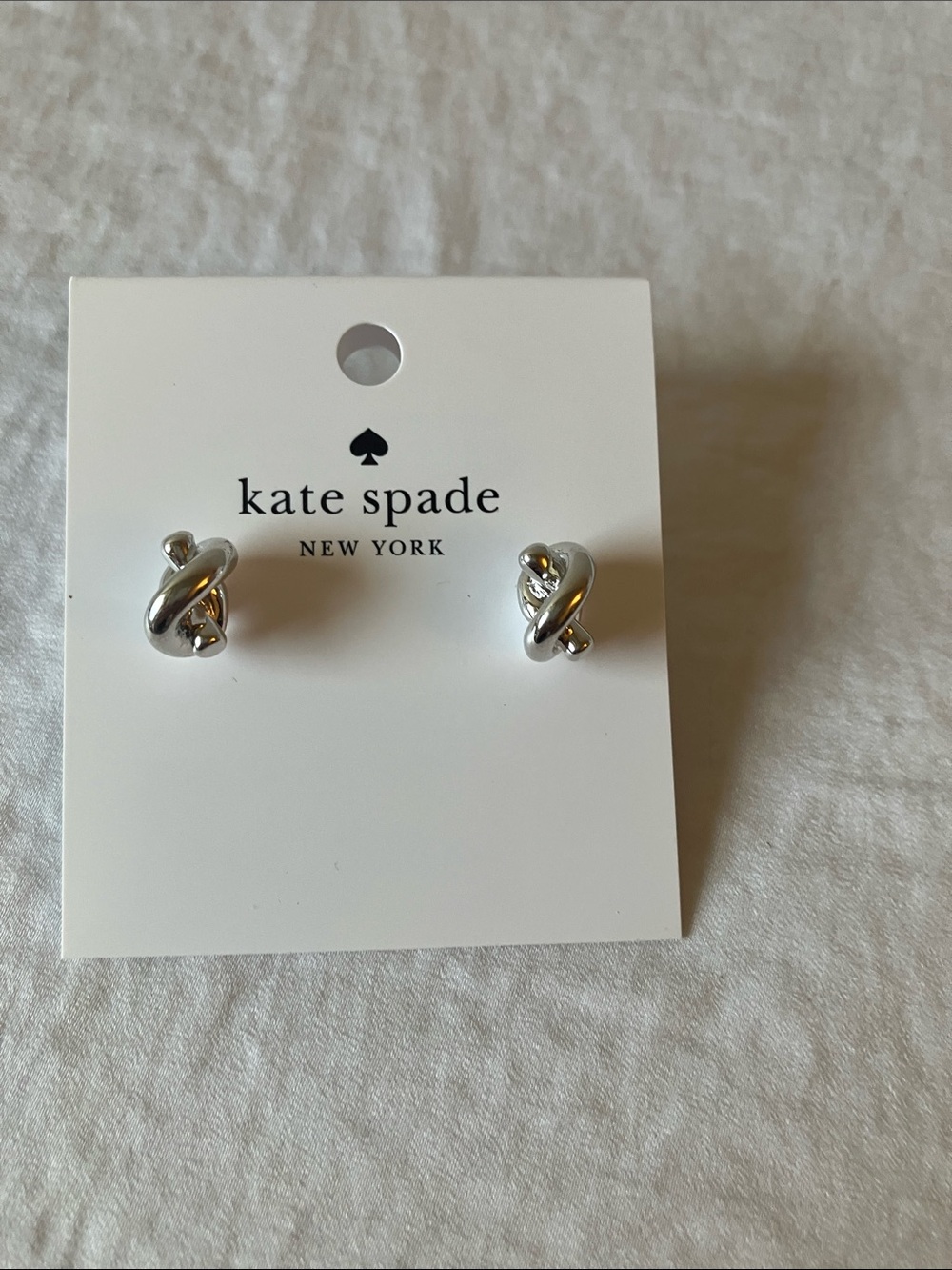 kate spade: Silver Tone “Sailor’s Knot” Stud Earrings - Picture 5 of 9